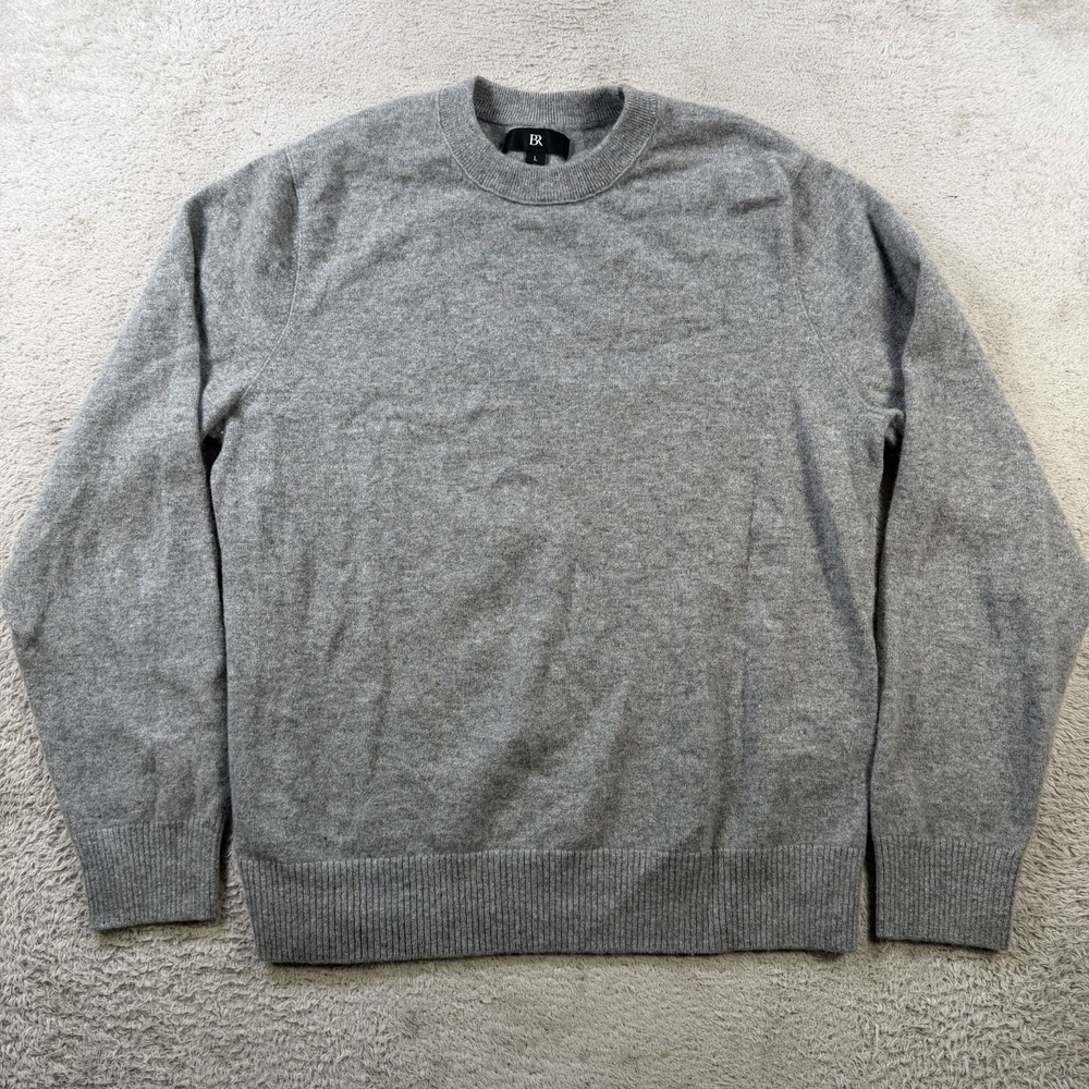 Banana Republic Sweater Womens Large Grey 100% Cashmere Crewneck Pullover Soft